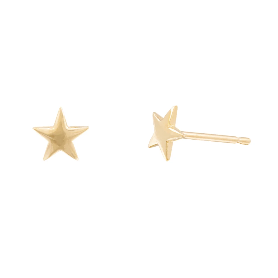 

Simple Band design for daily 925 Sterling Silver Star Gold Plated Stud Earrings