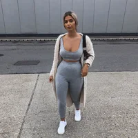 

Custom OEM Fitness Clothing Logo Women Leggings And Tank Top Set