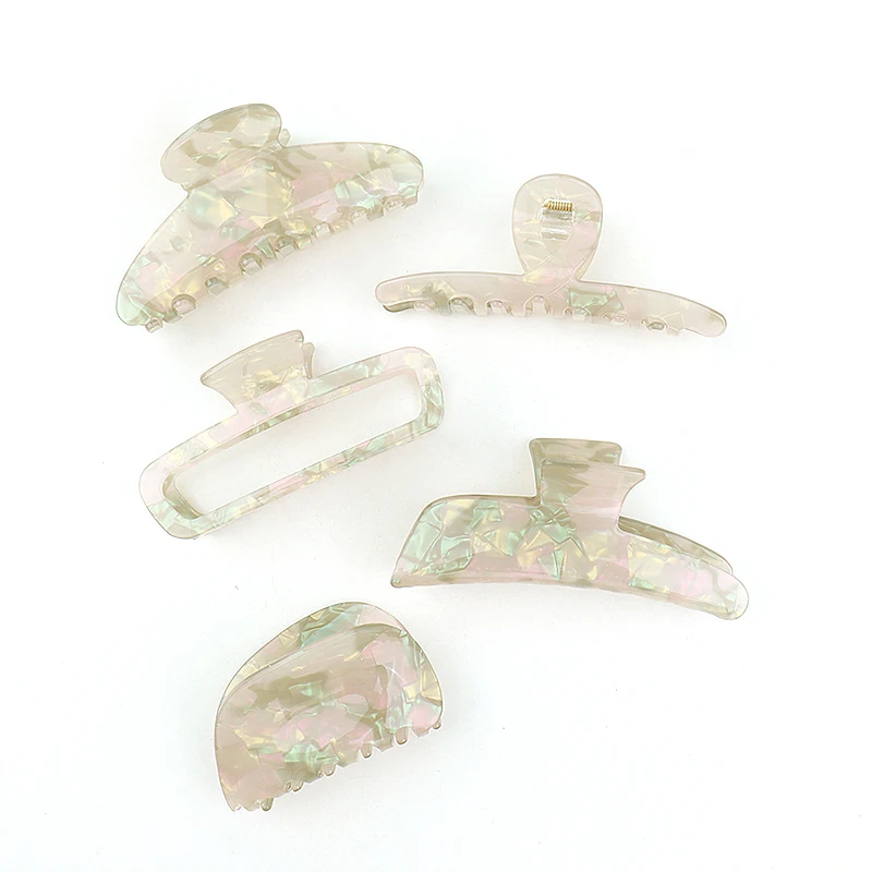 

Large Acetate Mother of Pearl Haarklammer Acetic Acid Geometric Shark Claw Clip Hollow 11.5 cm Hair Claw Clips For Girls