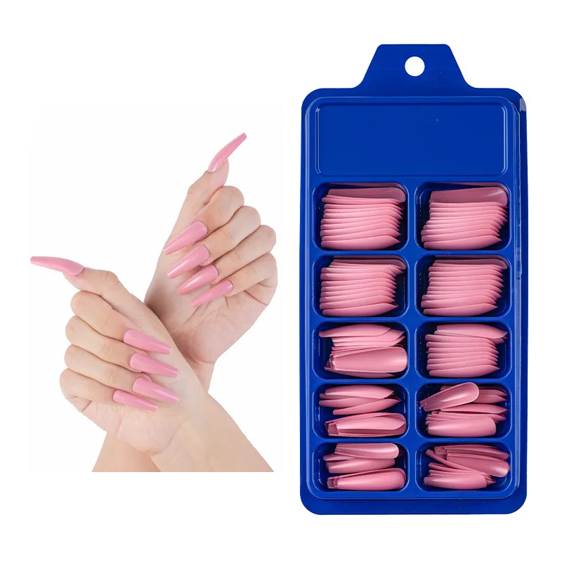 

Custom Fake Nails 100 Pieces Clear Plain Fake Nails with Packaging