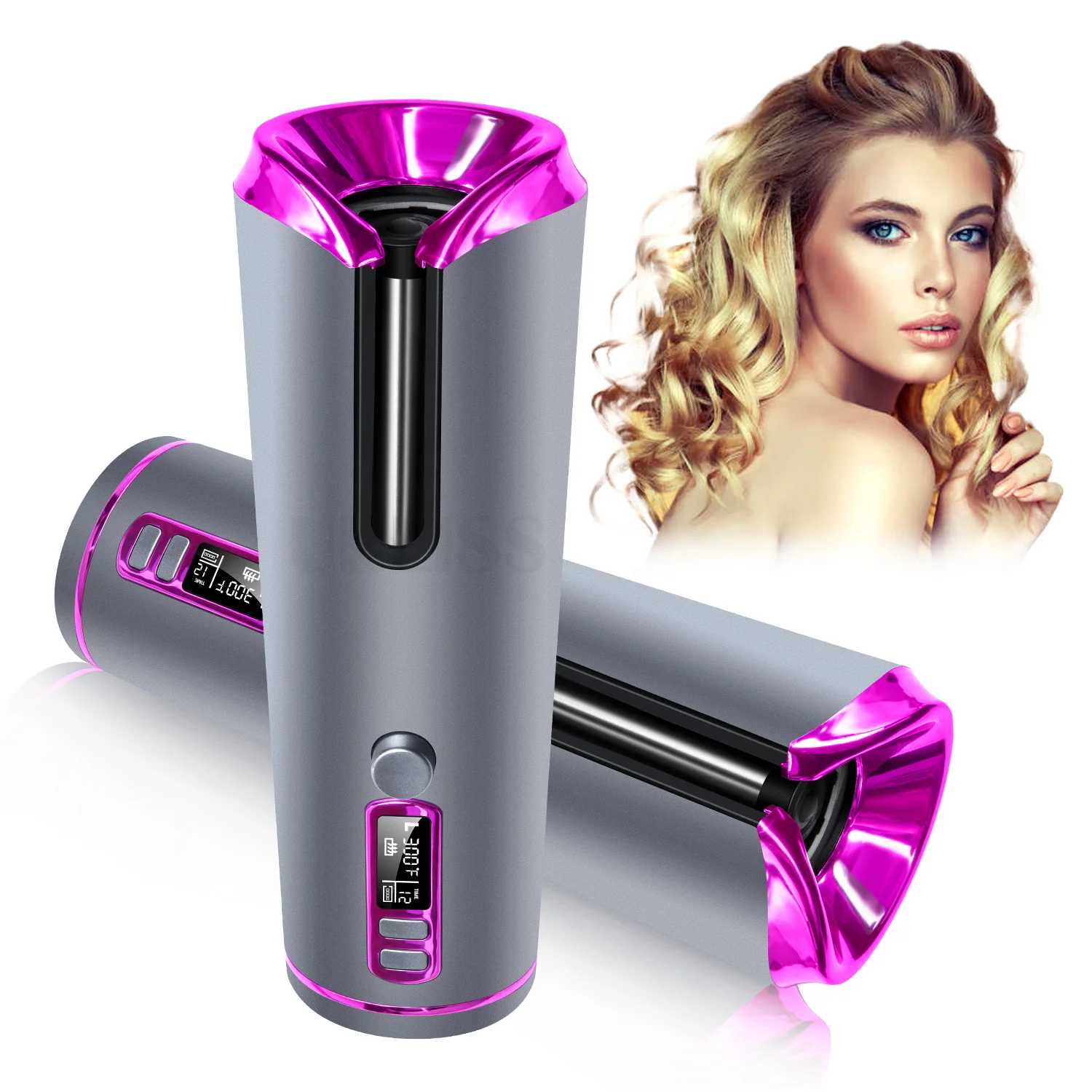 

Private Label Hot Trends Wireless Portable Hair Curler Cordless Rotating Curling Iron Rechargeable Automatic Curl Wand