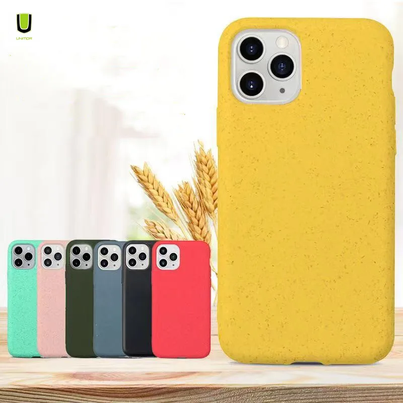 

UNIMOR Wheat straw 11 pro recycled Pla eco friendly mobile cases 100% bio degradable biodegradable phone case for iphone