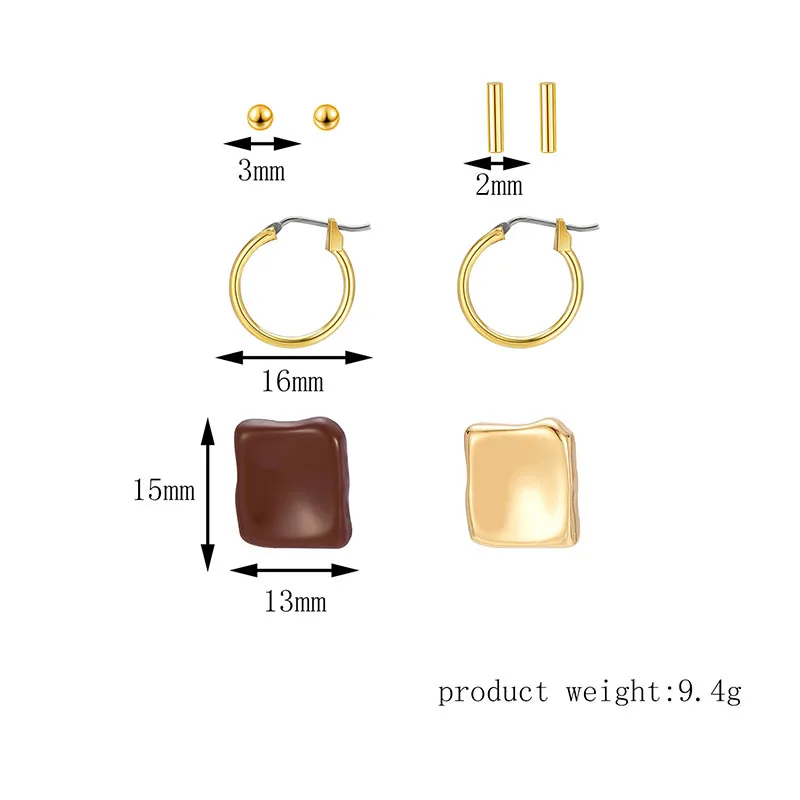 

PUSHI Best Quality earrings suit alloy stud earrings set alloy small stud earrings Wholesale