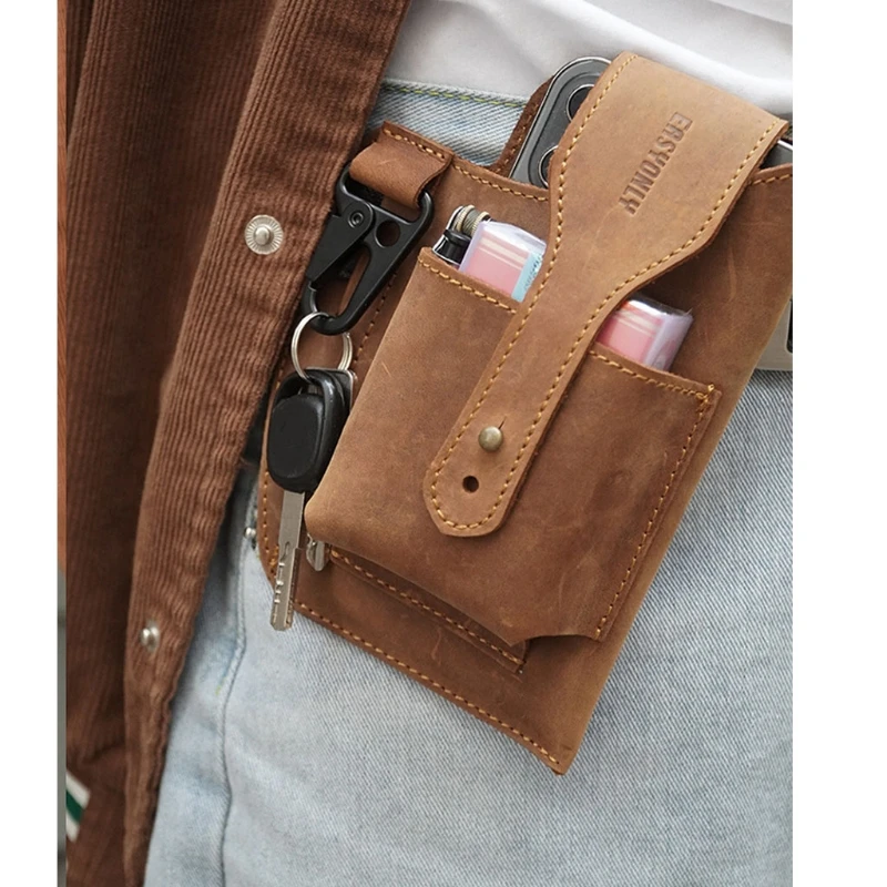 

Dropshipping Portable Retro Belt Waist Men's Bag Running Waist Bag Fitness Belt Pack Mobile Phone Holder Jogging Sports Running
