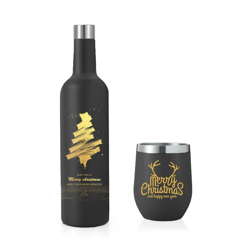 

Everich Great Design Christmas Wine Bottles Stainless Steel Water Bottle with Lovely Customized Logo, Customized color