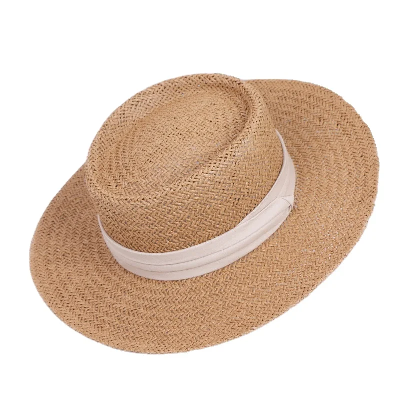 

Popular Summer Beach Women's Foldable Casual Panama Hat Sunshade Bucket Top Travel Hat