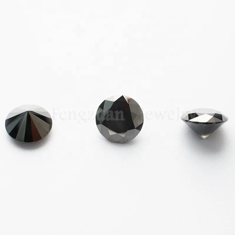 

1CT 6.5mm DEF color Black Round Shape Brilliant Cut Moissanites Loose Lab Diamond Gems with vvs GRA Certificates