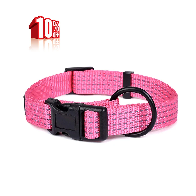 

Night Reflective Double Bands Nylon Dog Collar, Adjustable Safety Nylon Collars with Custom Bulck, Yellow,orange,black,red,blue,purple,green,pink or customize