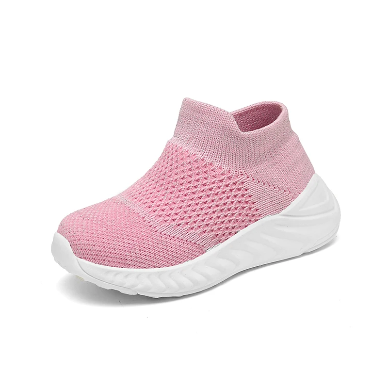 

New arrival fly knitted children slip on shoes casual sport sneakers baby shoes, As photos