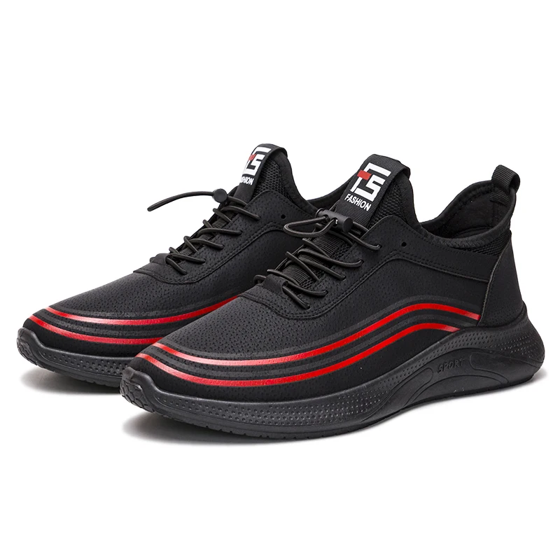 

2021 New China Factory Men's Outdoor Sports Men's Casual Shoes for Sale, Black red/black white
