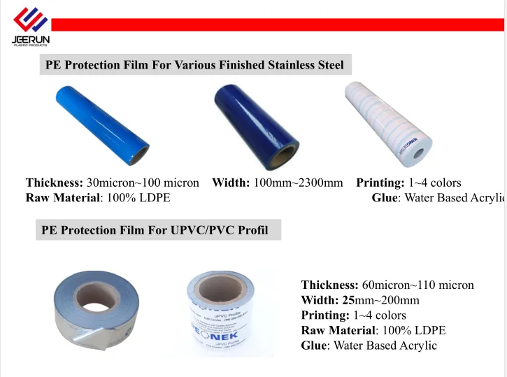 100% PURE MATERIAL PE PROTECTIVE FILM FOR SURFACE PROTECTION