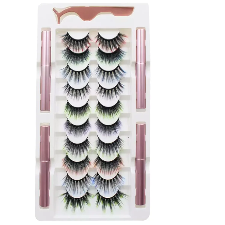 

2021 one of the popular private label magnetic eyelashes vendor with eyeliner sit, Black color