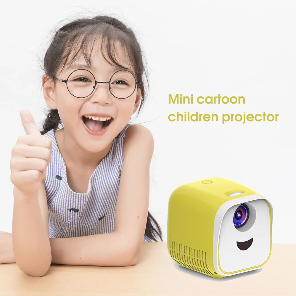 

OEM New Mini Projector USB Children Portable Projector 1000 Lumens 320x240p Micro Video Projector For kids YEOPARM, Yellow&white / black&white
