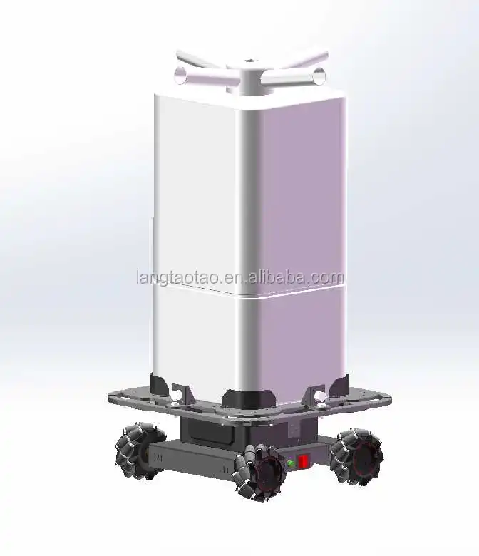 
4D smart robot chassis automatic remote control walking Mecanum wheel for 25kg load with cylindrical square style 