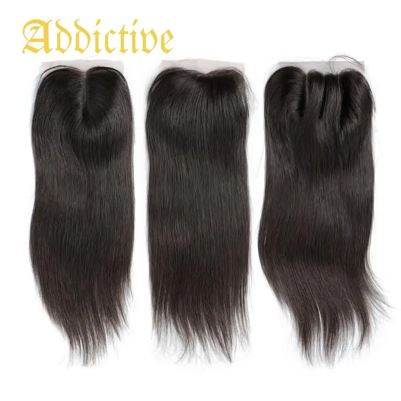 

Addictive lace frontal hair closure crochets pour lace frontal plucked swiss hd lace 4x4 5x5 straight with baby hair pre-pulk