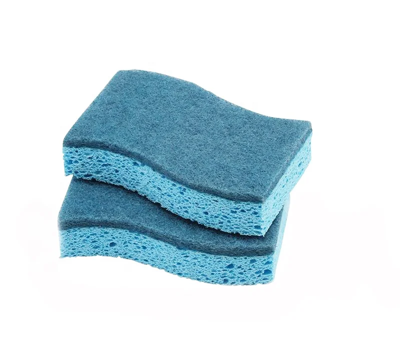 

S Shape Hign Density Scouring Pad Cellulose Sponge Cloth Dish Washing Sponge, Customized