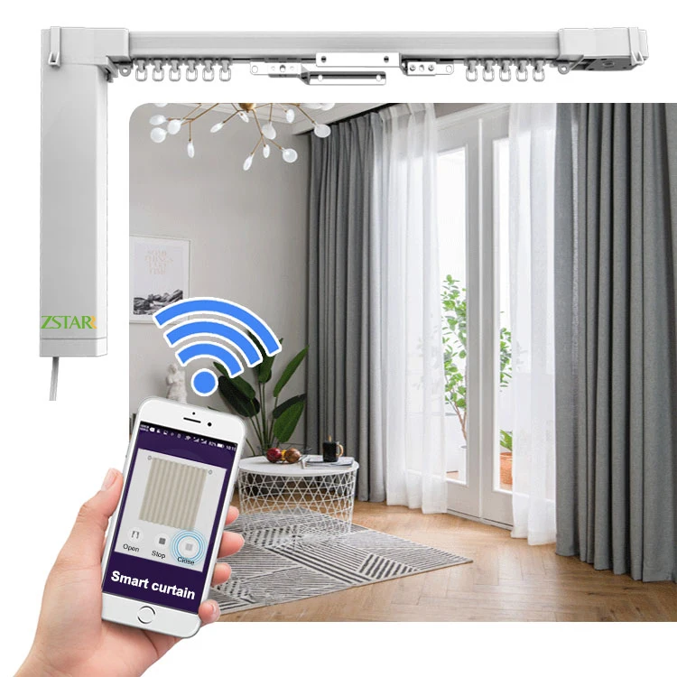 

Smart hotel home automatic curtain system wifi electric curtain motor and track