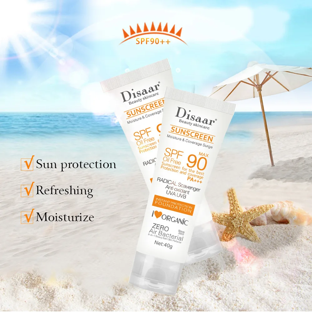 

Disaar SPF 90 Sunblock Sun Protection Screen Isolation UV Whitening Organic Sunscreen Cream