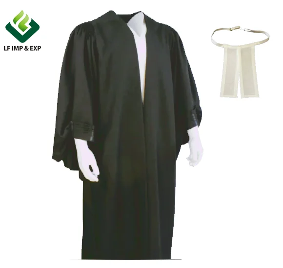 

wholesale Superior quality lawyer gown dress barrister robe,judicial robe,judge robe Including a lawyer's tie, Black