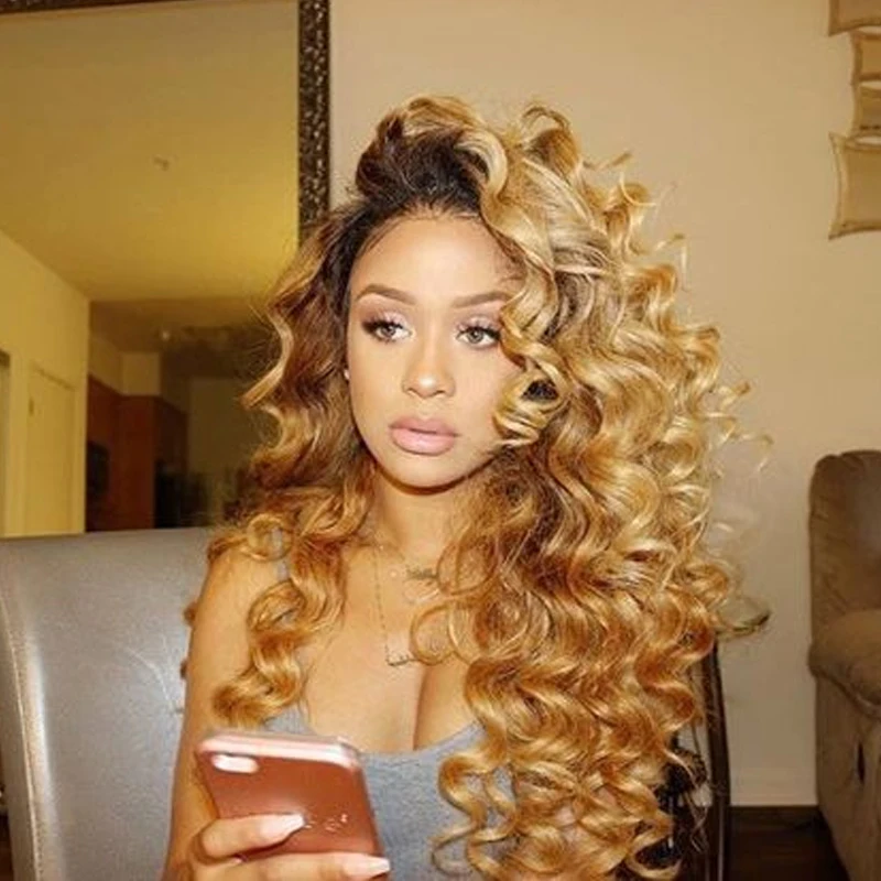 

QYC869 cbrstyle Ombre Brown Blonde Indian Virgin Hair Double Wefts