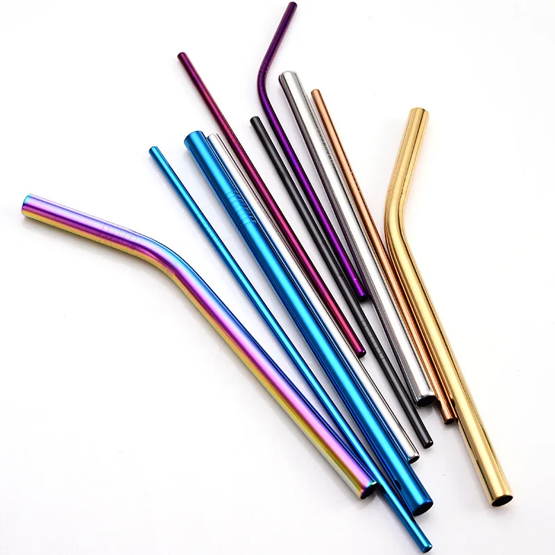 

Manufacturer Wholesale Custom Logo And Color 304 Stainless Steel Metal Straws Reusable Drinking Straws, Custom colors