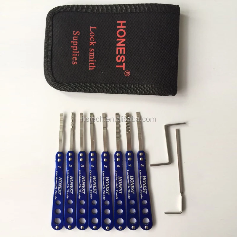 

New Arrival HONEST 8 + 2 strongbox quick open lock pick safe box locksmith tool, Blue