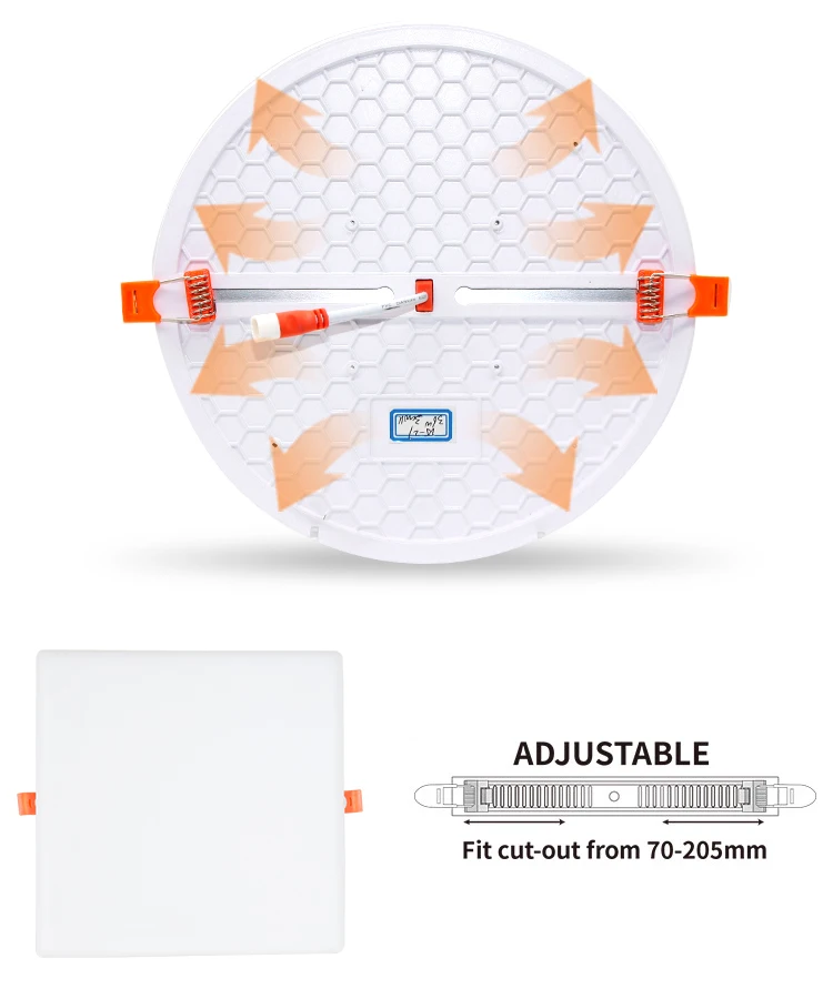 New Design Cutout Adjustable Panel Lights 12W LED Frameless Panel Light