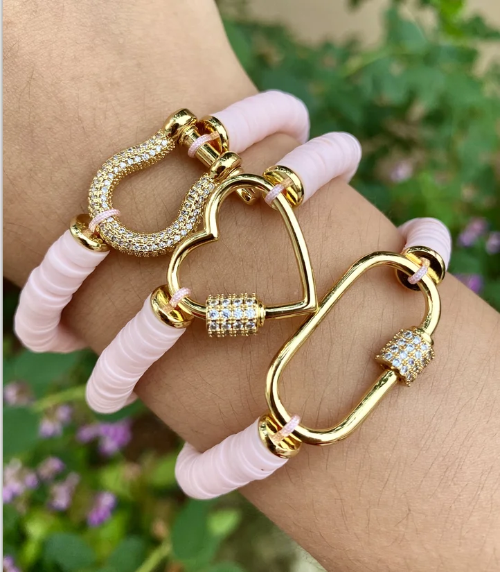 

Wholesale and retail golden love copper micro diamond bracelet soft ceramic jewelry ethnic style daily wild, Multi-colors