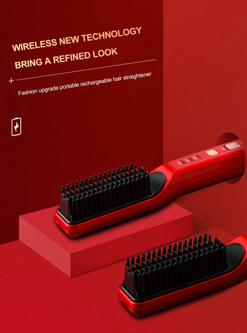 Oem Wireless Hair Curler Easy Carry Flat Iron Wireless Mini Travel Hair