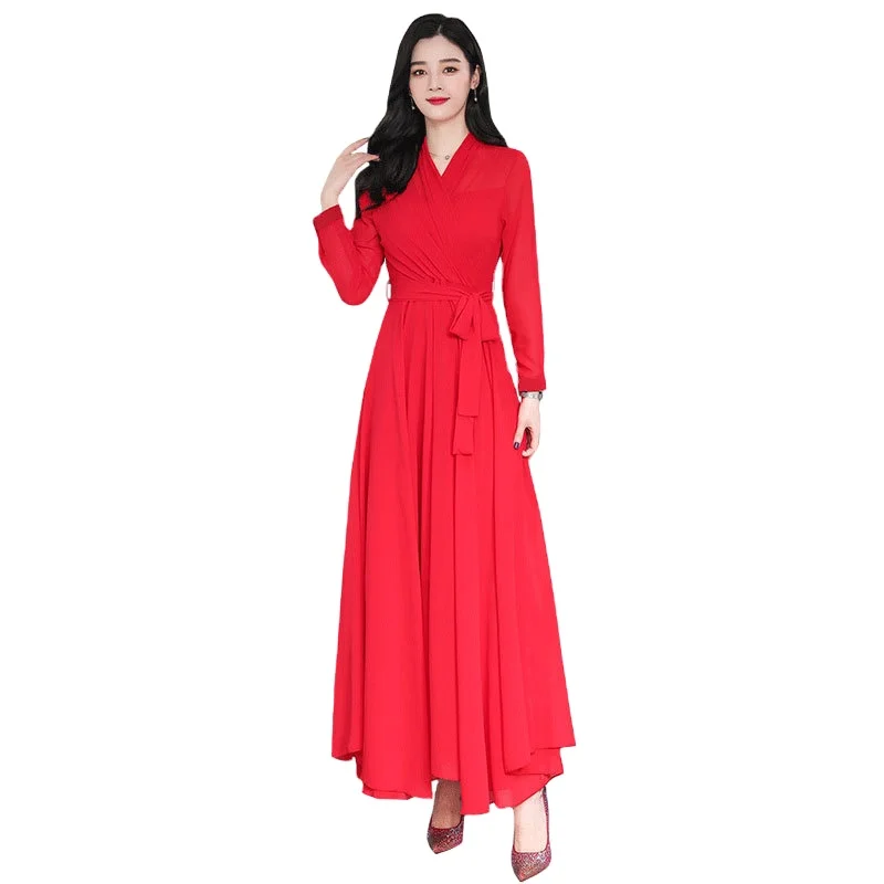 

Casual Career Church Patchwork Polka Dot Stand Collar Straight Western Custom V-neck Women Ladies Sexy Summer Dresses, Customized color