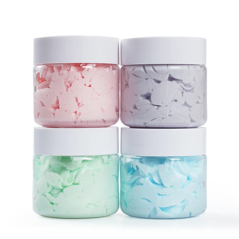 

Wholesale New Type Organic Vegan Exfoliating Whitening Forming Colorful Whipped Body Scrub, Muti-color