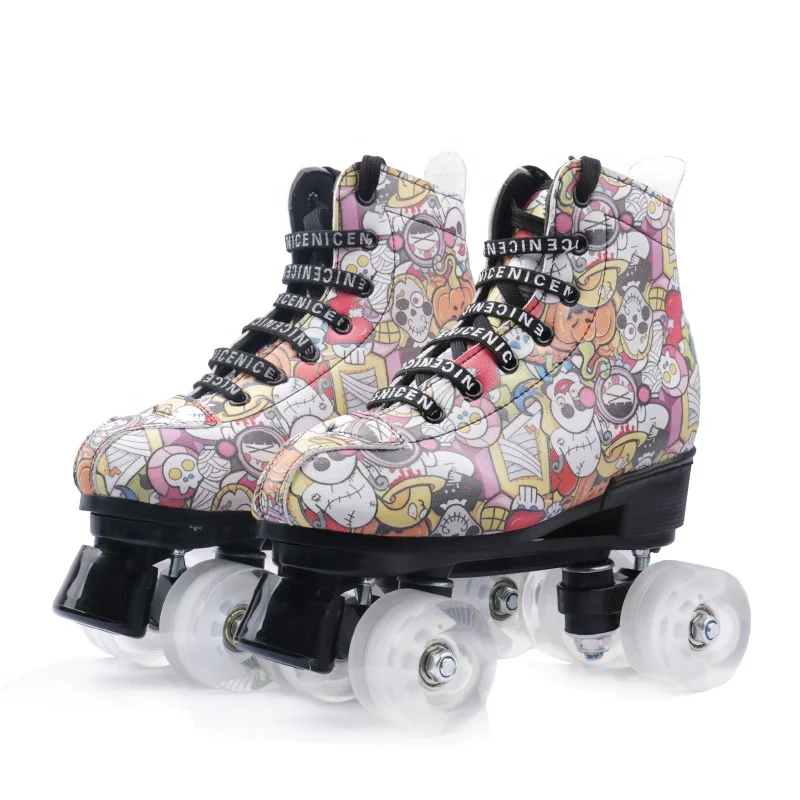 

Factory Cheap Price Wholesale 4 Wheels Skate Shoes Outdoor Roller Skates For Adults, Black white