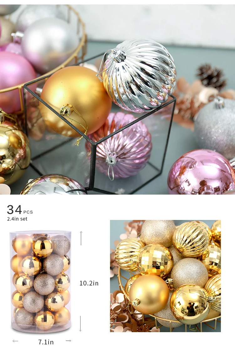 Topsthink Christmas Ball Ornaments,Shatterproof White Plastic Christmas