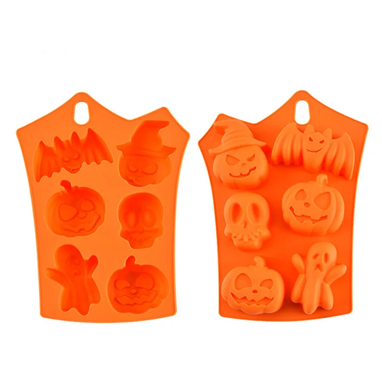 

Eco-friendly Pumpkin Shape 6 Cavity Halloween Custom Silicone Chocolate Candy Cake Tray Mold