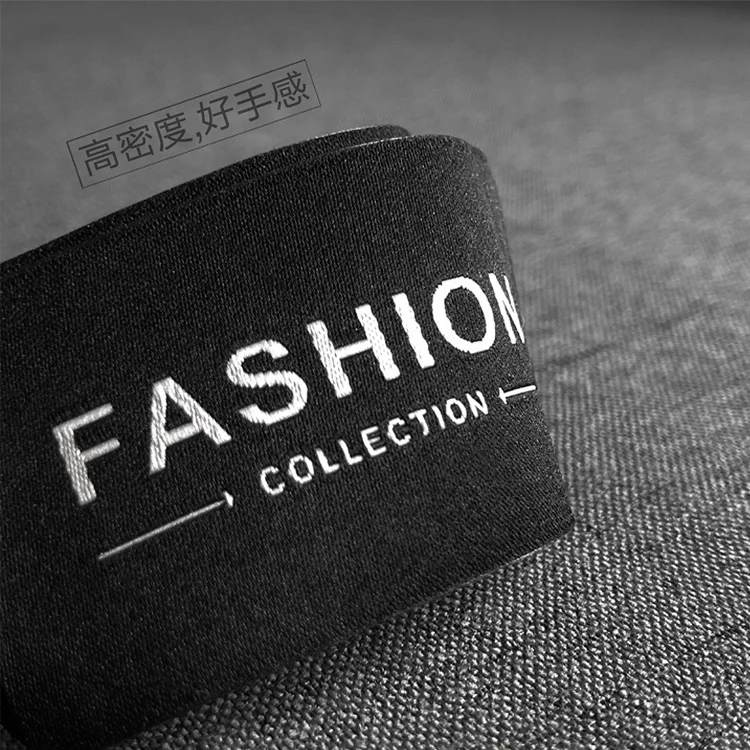 

wholesale Custom fashion wholesale garment labels sewing woven label clothing brand tag apparel fabric textile designer labels, Request
