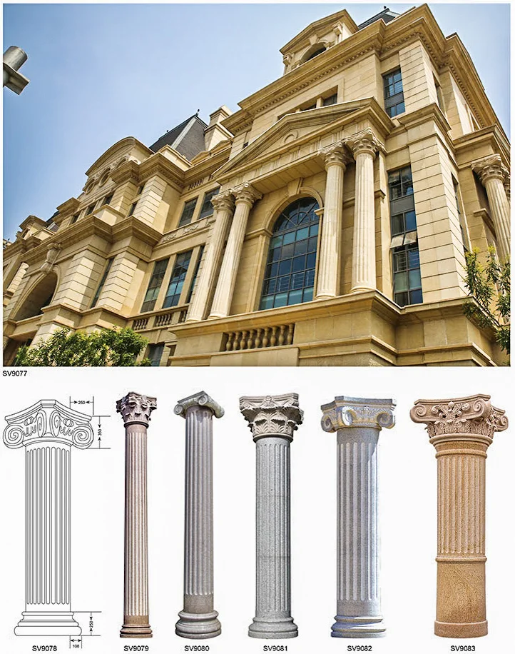 Outdoor Building Material Decorative White Marble Roman Pillar Stone Dreek Column