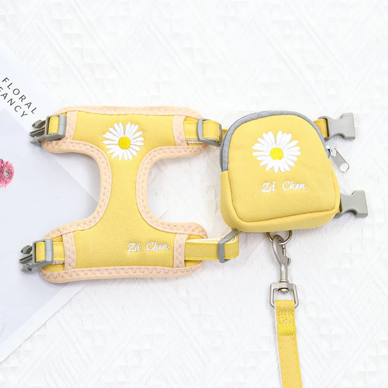 

Hot selling breathable pet harness vest cat harness leash sets with bag adjustable for walking outdoor, Customized color