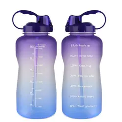 Water Bottles Gym Jug Big Capacity Plastic Motivat
