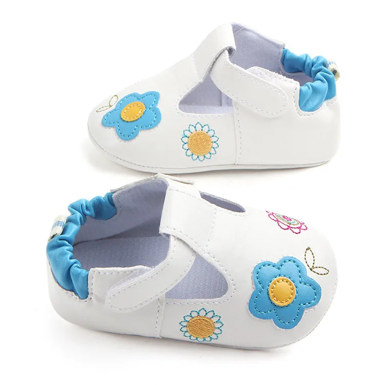 

Factory Direct Sales High Quality Round Toe Flower Embroidered Leather Toddler Sandals