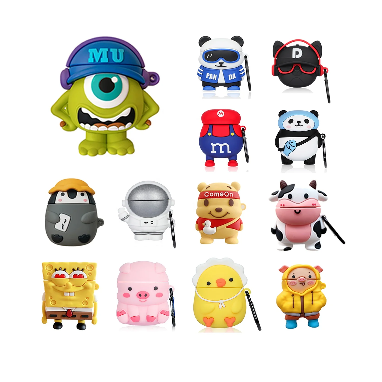 

Gemfits New Hot Sale Earphone Cover Protective 3D Cute Silicone For Airpod Case For Airpod 1/2, Multiple colors