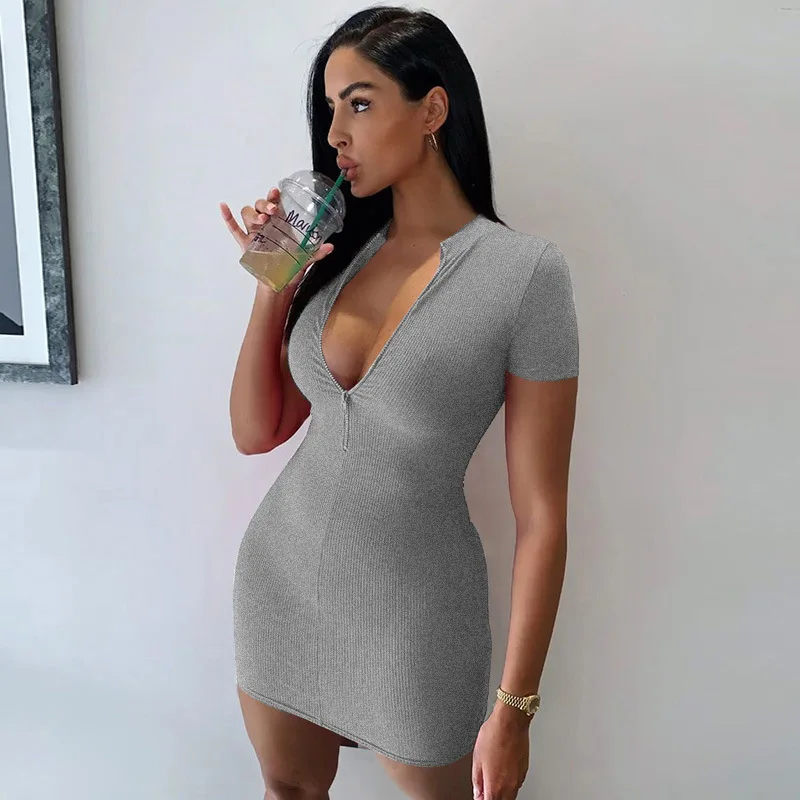 

Wholesale Custom Guangzhou Dresses Woman Dress Sexy Fashion Casual Dresses, Solid color