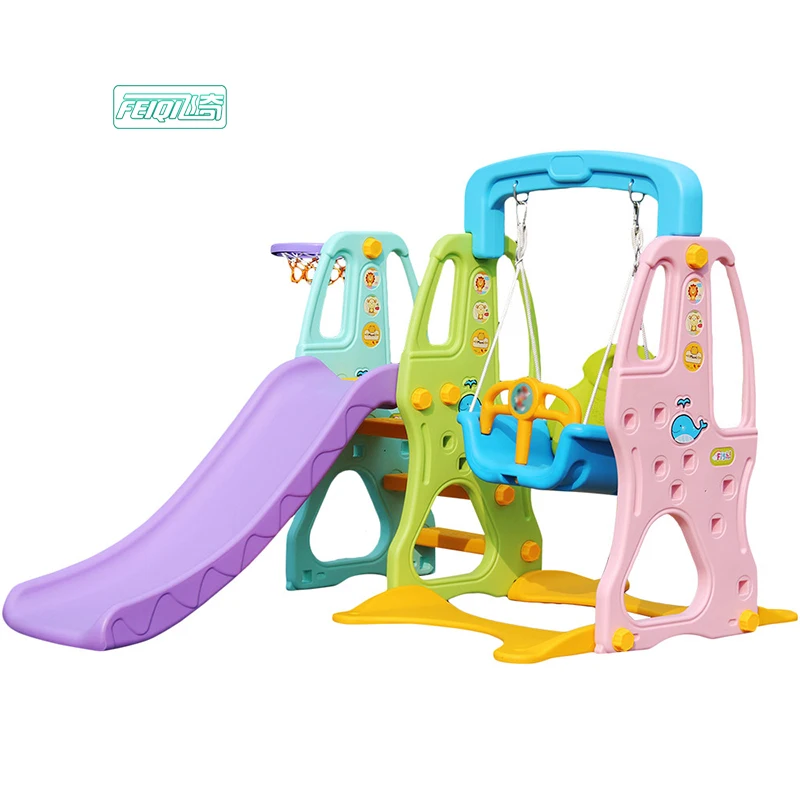 

Preschool Plastic Children Slide and Swing Toy, Colorful/pink/green