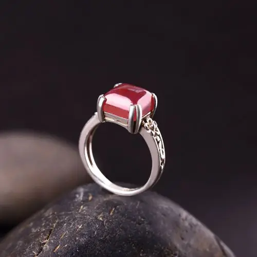 

Wholesale AAA Natural Stone Tourmaline Four claws Sterling Silver Gemstone Lucky Ring Best Jewelry Gift