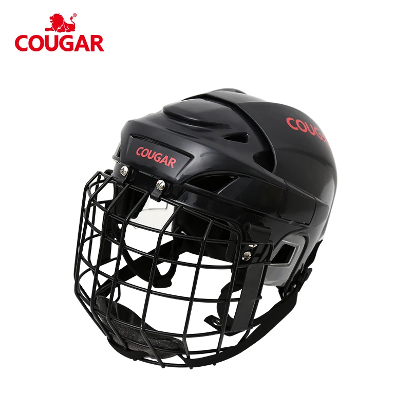 

Factory Direct Sale Wholesales ice and field hockey facemask with steel mask hockey helmet, Black