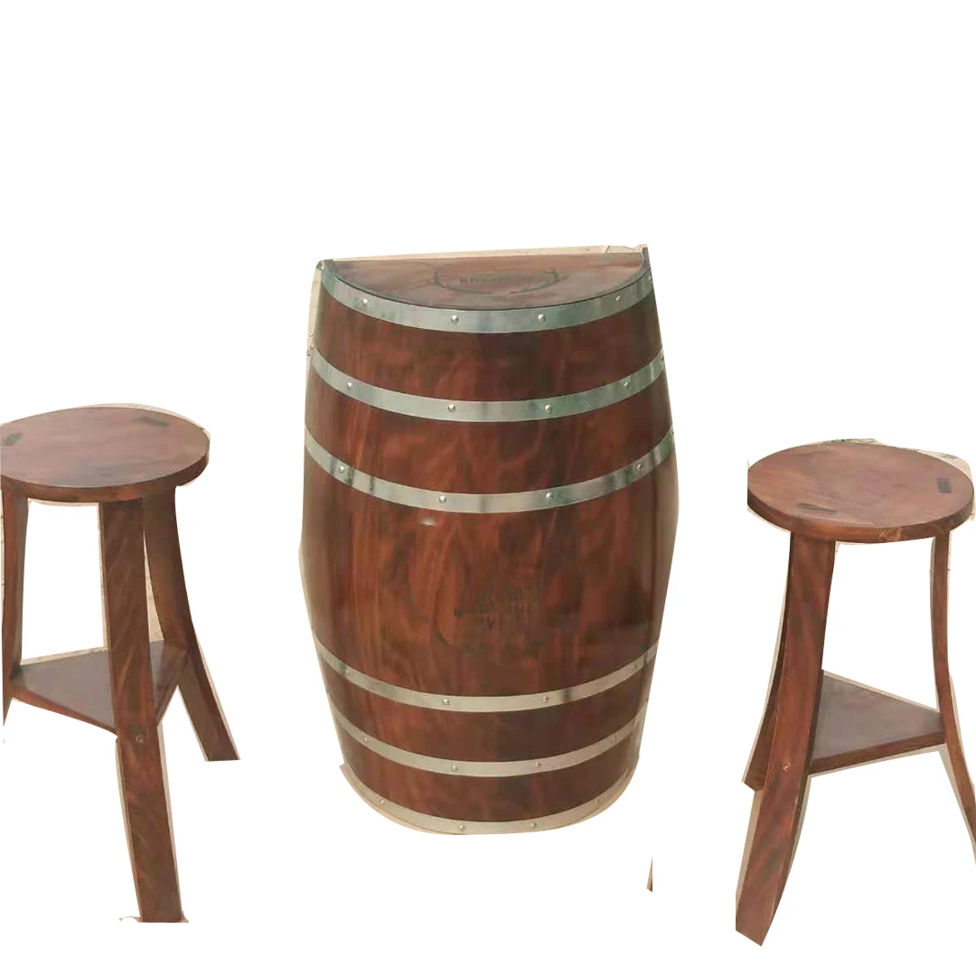 Wooden Half Barrel Bar Table And Bar Stool Buy Wooden Bar Table Wooden Bar Stool Bar Stool Product On Alibaba Com