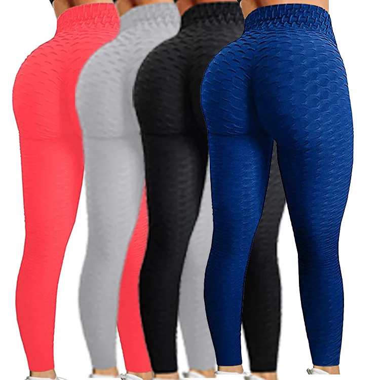 

Wholesale Sexy Women Solid Scrunch Butt Lifting High Waist Workout Gym Fitness Yoga Pants Jacquard Leggings, Customized colors