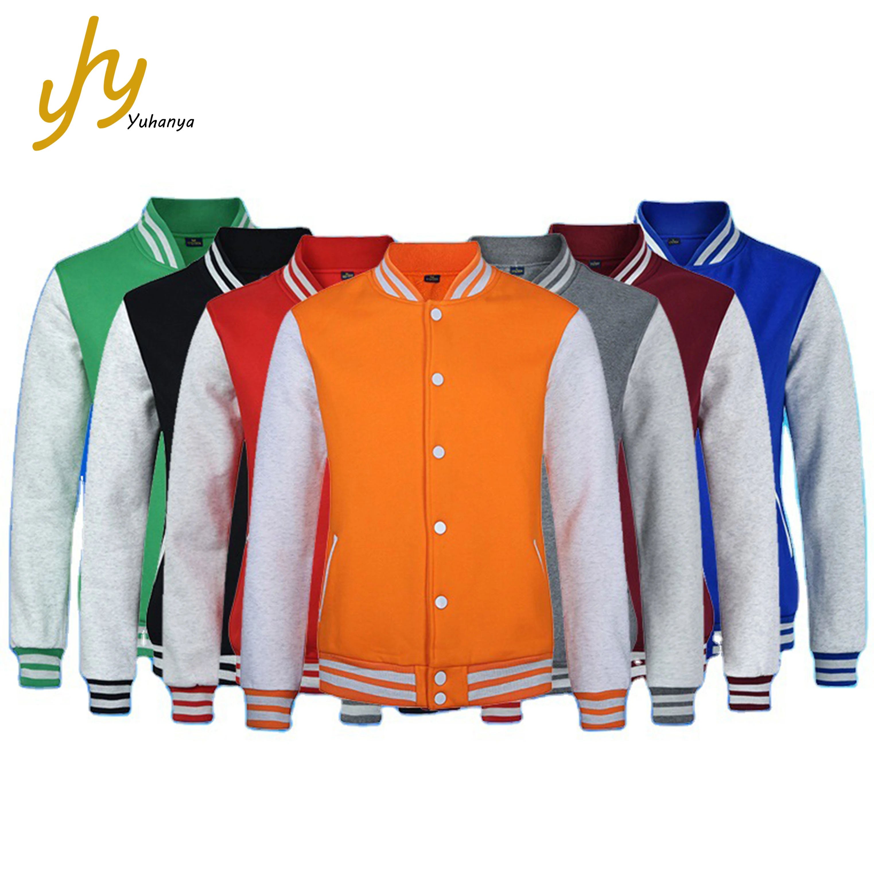 

Wholesale Cheap Price Many Color Custom Brand Plain University Student Wear Cotton Baseball Varsity Jackets, 14 colors