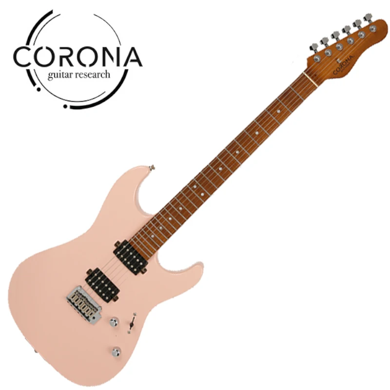 

Korean Brand CORONA Modern Plus T HH Alnico V Pickups 24F Stainless Steel Fret Roasted Maple Electric Guitar made of 2pcs Alder