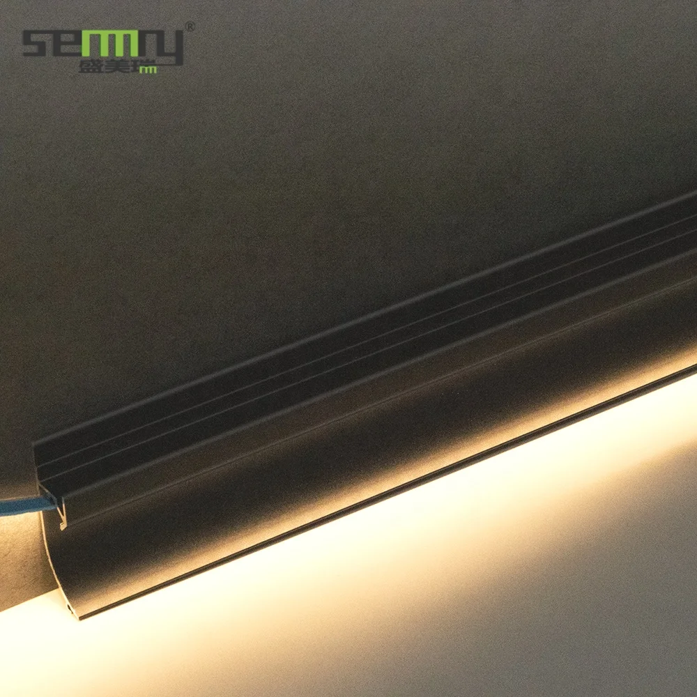 

Free sample Aluminium Alloy Baseboard Wall Flooring LED Skirting Board aluminum led baseboard lighting skirting