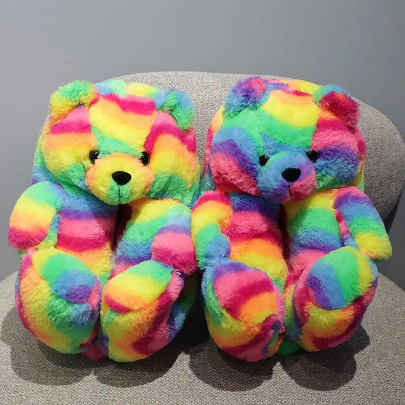 

cute plush slipper animals cheap customize bedroom kids bear slipper, Picture